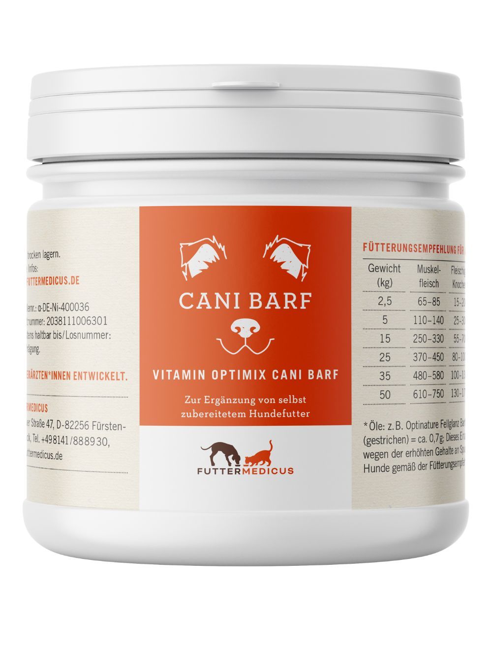 Futtermedicus Vitamin Optimix Cani BARF 180 g - Hund