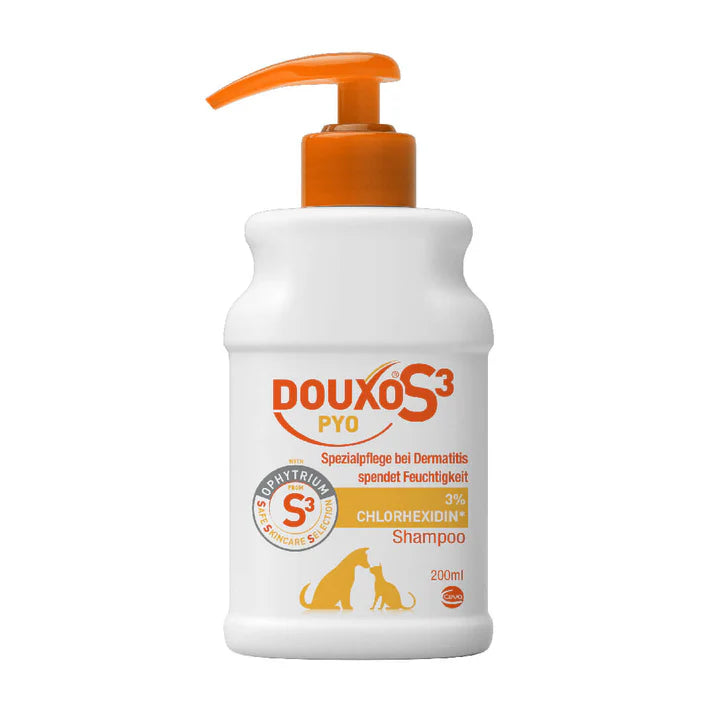DOUXO S3 PYO Shampoo Bei Hautinfektionen durch Bakterien oder Pilze für Hunde und Katzen - 200ml