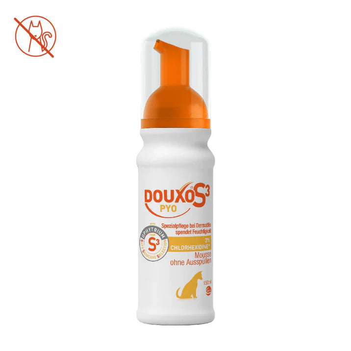 Douxo S3 Care Pyo Schaum Bei Hautinfektionen durch Bakterien oder Pilze für Hunde - 150ml
