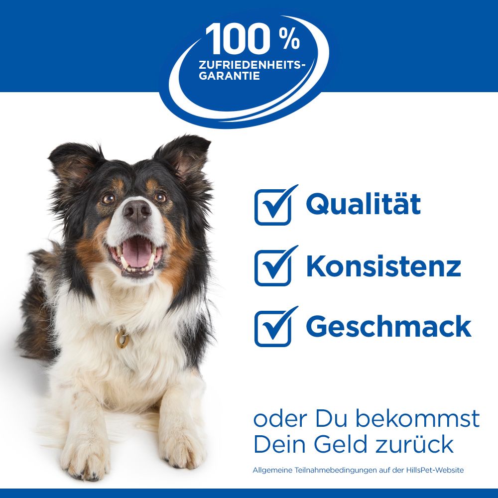 Hill's 100% Zufriedenheitsgarantie