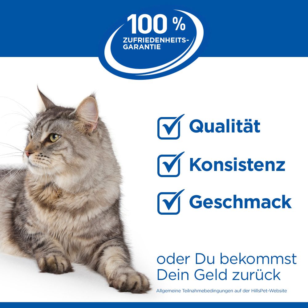 Hill's 100% Zufriedenheitsgarantie Katze