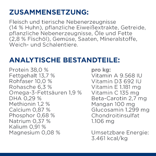 Hill's Metabolic + Mobility - Katze Zusammensetzung und Analytische Bestandteile