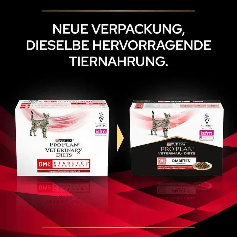 Purina Veterinary Diets - Rind / 1 x 10 x 85g - Purina DM Diabetes Management Katze - Beutel/Rind - Marigin AG Onlineshop für Tierbedarf