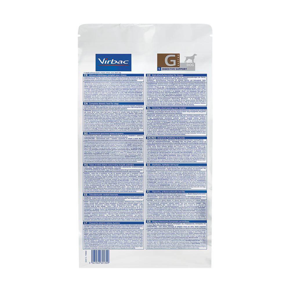 Virbac Dog Gastro Digestive Support
Trockenfutter Rückseite