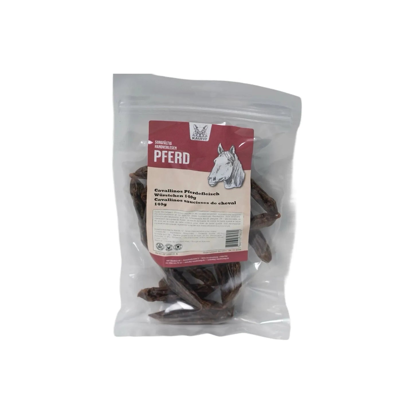 Cavallinos Pferdefleisch Würstli - Hund - Kaufit - Marigin AG Onlineshop für Tierbedarf Cavallinos Pferdefleisch Würstli - Hund - 1 x 140g Kauartikel