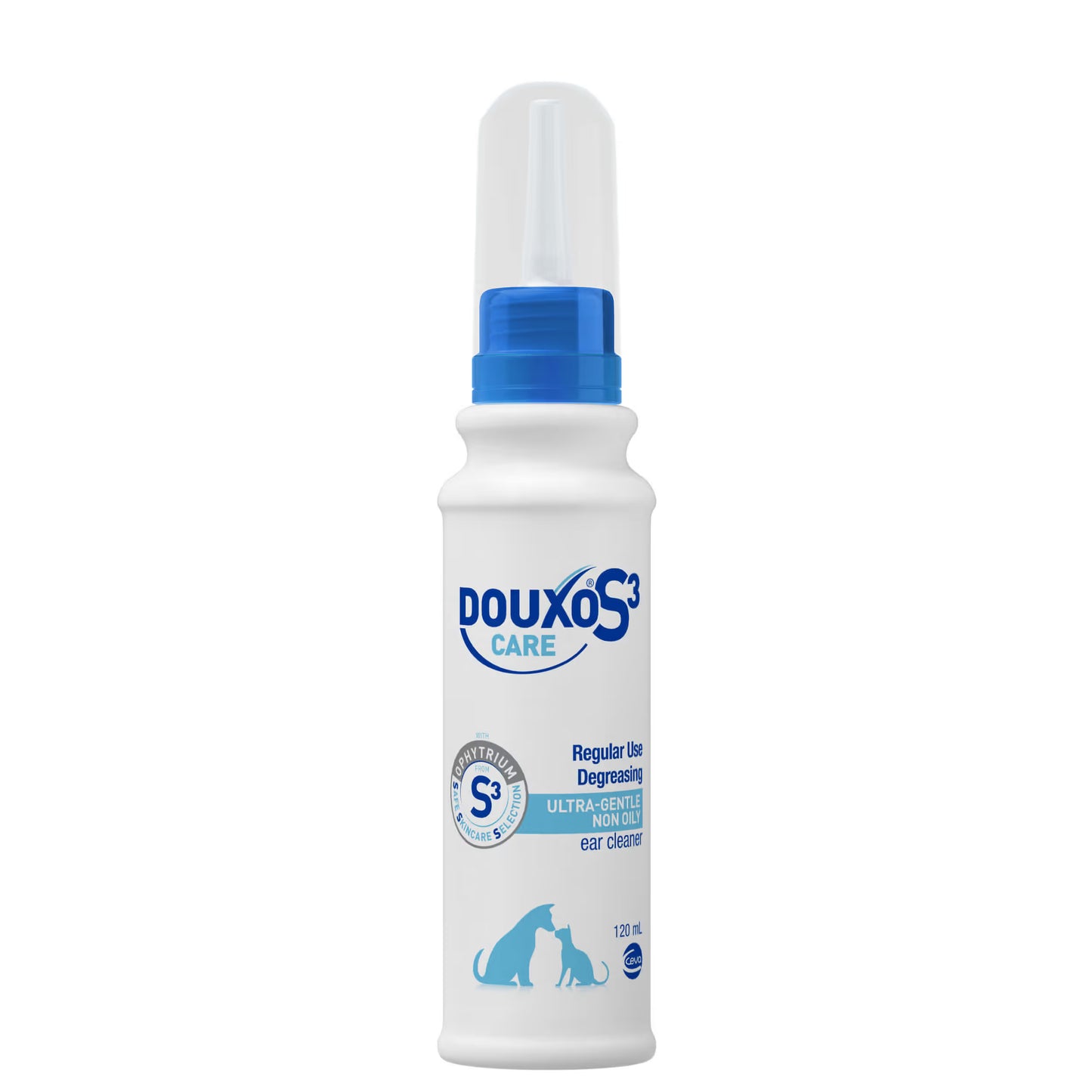 Douxo S3 Care Ohrenreiniger mit Mizellen-Technologie - für eine sanfte, aber gründliche Reinigung - 120ml für Hunde und Katzen