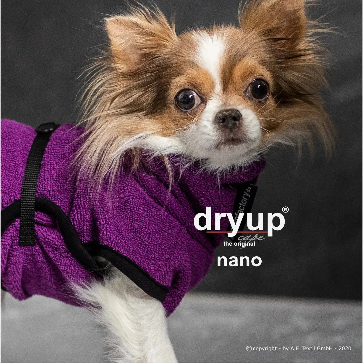 Dryup Cape NANO - Hundebademantel - Action Factory - Marigin AG Onlineshop für Tierbedarf Dryup Cape NANO - Hundebademantel - 15 cm / Bilberry Mantel