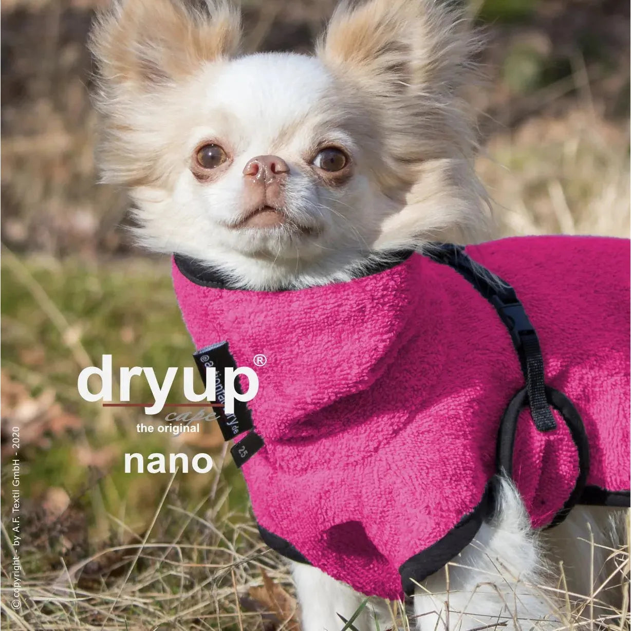 Dryup Cape NANO - Hundebademantel - Action Factory - Marigin AG Onlineshop für Tierbedarf Dryup Cape NANO - Hundebademantel - 15 cm / Pink Mantel