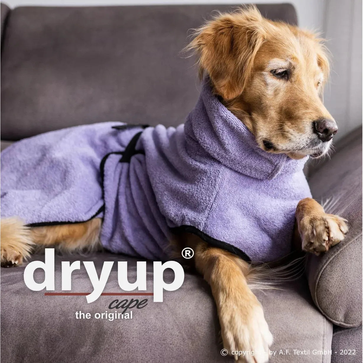 Dryup Cape ORIGINAL Standard - Hundebademantel - Action Factory - Marigin AG Onlineshop für Tierbedarf Dryup Cape ORIGINAL Standard - Hundebademantel - XS / 48cm / Lavendel Mantel