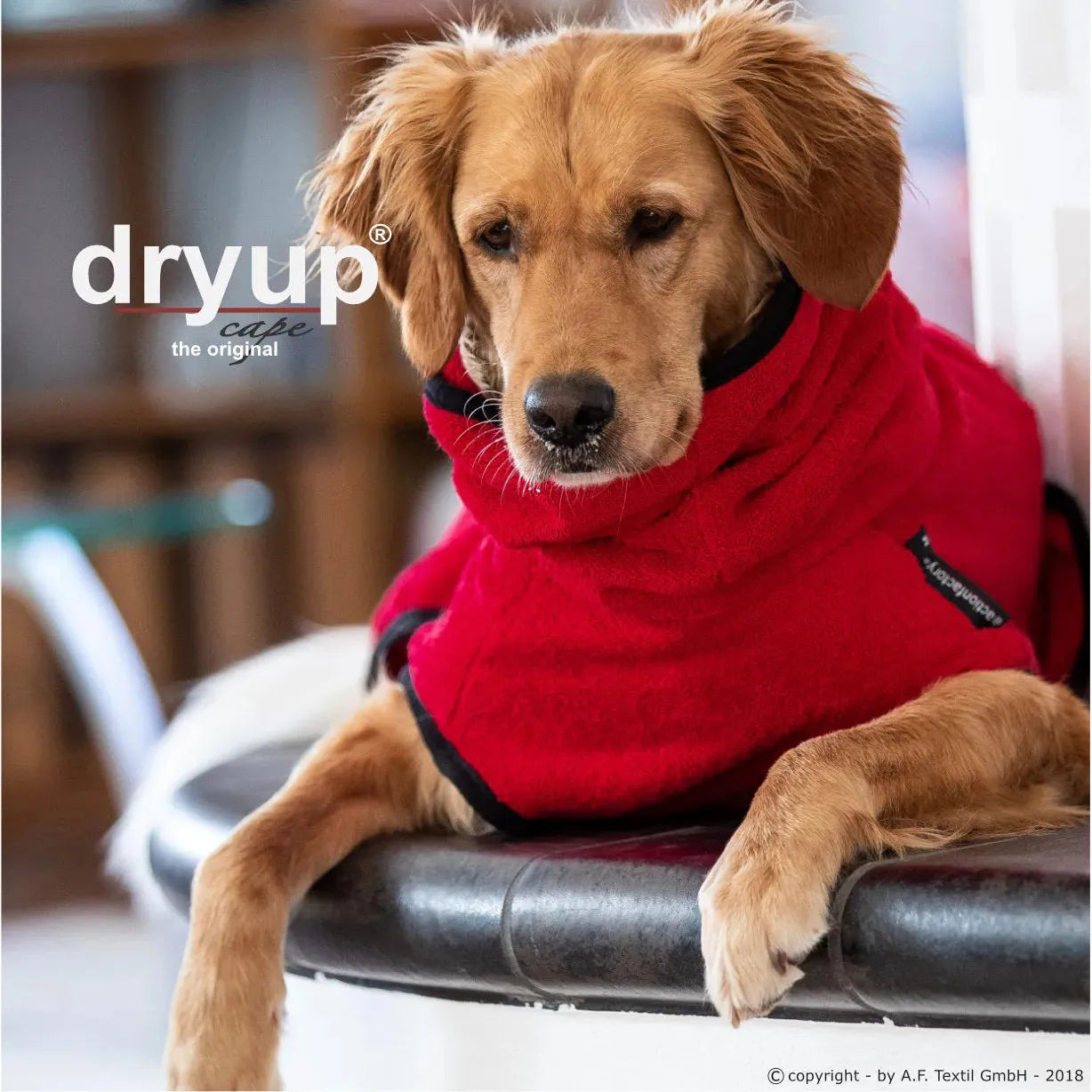 Dryup Cape ORIGINAL Standard - Hundebademantel - Action Factory - Marigin AG Onlineshop für Tierbedarf Dryup Cape ORIGINAL Standard - Hundebademantel - XS / 48cm / red pepper Mantel