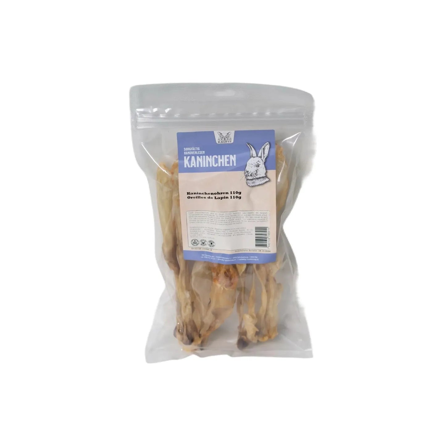 Kaninchenohren - Hund - Kaufit - Marigin AG Onlineshop für Tierbedarf Kaninchenohren - Hund - Ohne Fell / 1 x 110 g Kauartikel