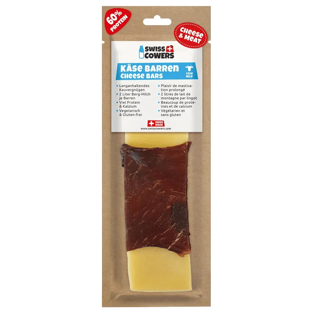 Käse Barren Speck & Rindfleisch - Hund - Swisscowers - Marigin AG Onlineshop für Tierbedarf Käse Barren Speck & Rindfleisch - Hund - L / Rindfleisch / 1 x 80g Kauartikel