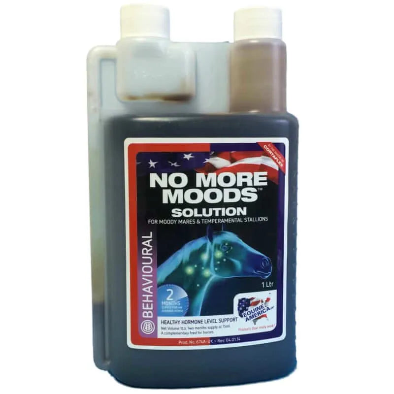 No More Moods Solution - Pferd - Equine America - Marigin AG Onlineshop für Tierbedarf No More Moods Solution - Pferd - 1 l Ergänzungsfuttermittel