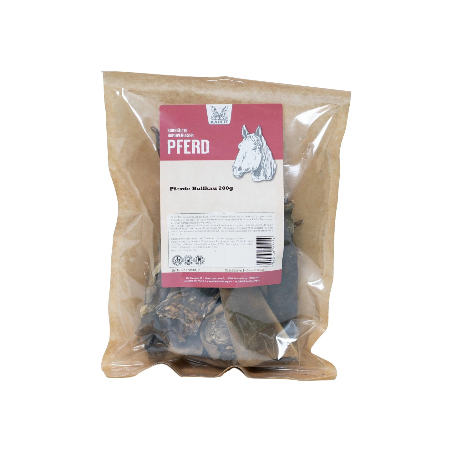 Pferde Bullkau - Hund - Kaufit - Marigin AG Onlineshop für Tierbedarf Pferde Bullkau - Hund - 1 x 200 g Kauartikel