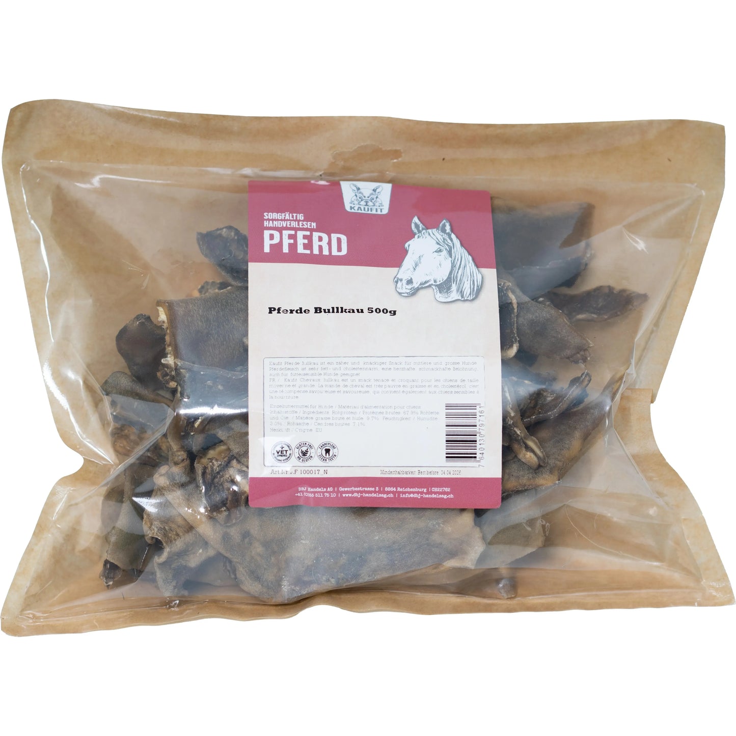 Pferde Bullkau - Hund - Kaufit - Marigin AG Onlineshop für Tierbedarf Pferde Bullkau - Hund - 1 x 500 g Kauartikel