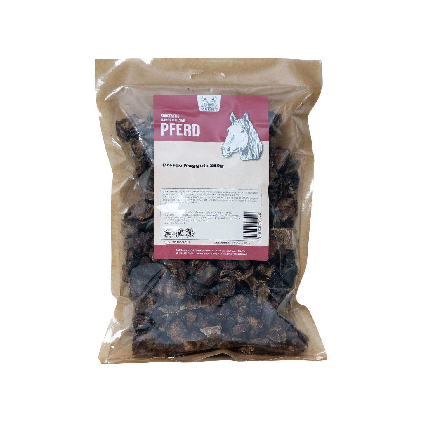 Pferde Nuggets - Hund - Kaufit - Marigin AG Onlineshop für Tierbedarf Pferde Nuggets - Hund - 1 x 250 g Kauartikel
