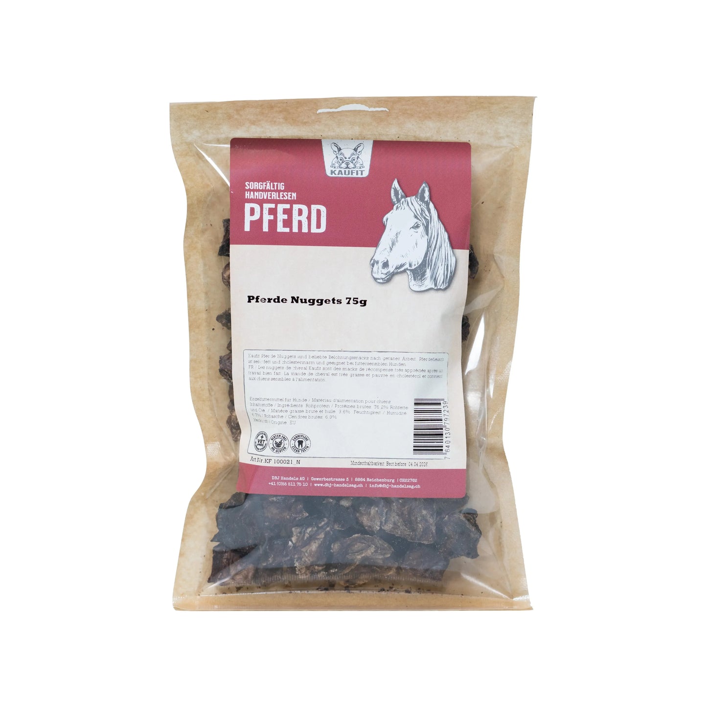 Pferde Nuggets - Hund - Kaufit - Marigin AG Onlineshop für Tierbedarf Pferde Nuggets - Hund - 1 x 75 g Kauartikel