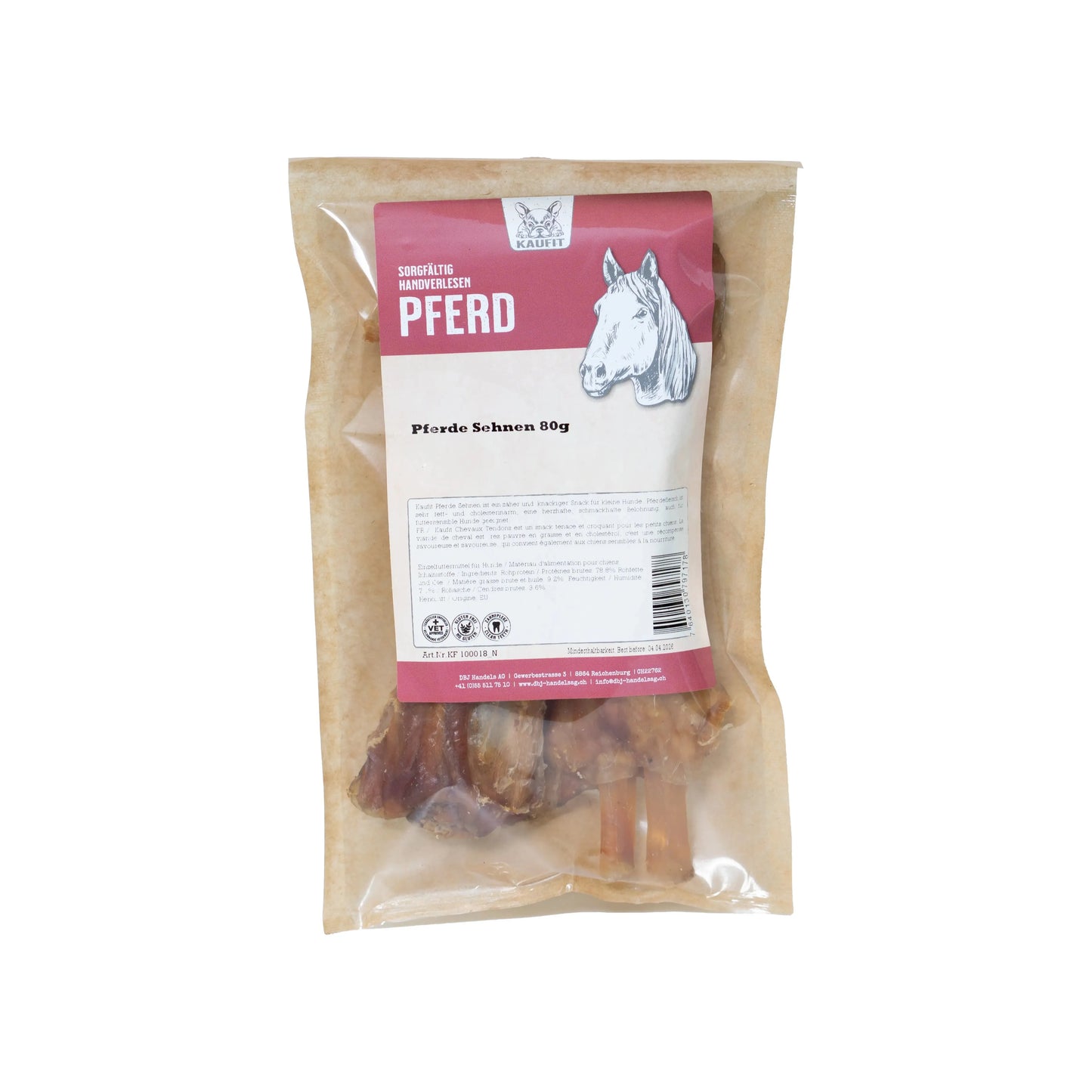 Pferde Sehnen - Hund - Kaufit - Marigin AG Onlineshop für Tierbedarf Pferde Sehnen - Hund - 1 x 80 g Kauartikel