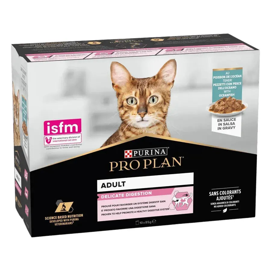 Purina Delicate Adult Digestion Cat/Katze - Beutel - Purina ProPlan - Marigin AG Onlineshop für Tierbedarf Purina Delicate Adult Digestion Cat/Katze - Beutel - 10 x 85g Meeresfisch Futter