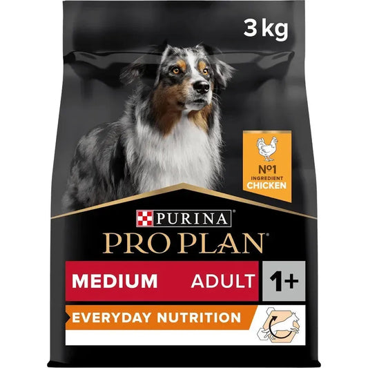 Purina Medium Adult Everyday Nutrition - Hund - Purina ProPlan - Marigin AG Onlineshop für Tierbedarf Purina Medium Adult Everyday Nutrition - Hund - Huhn / 1 x 3 kg Futter