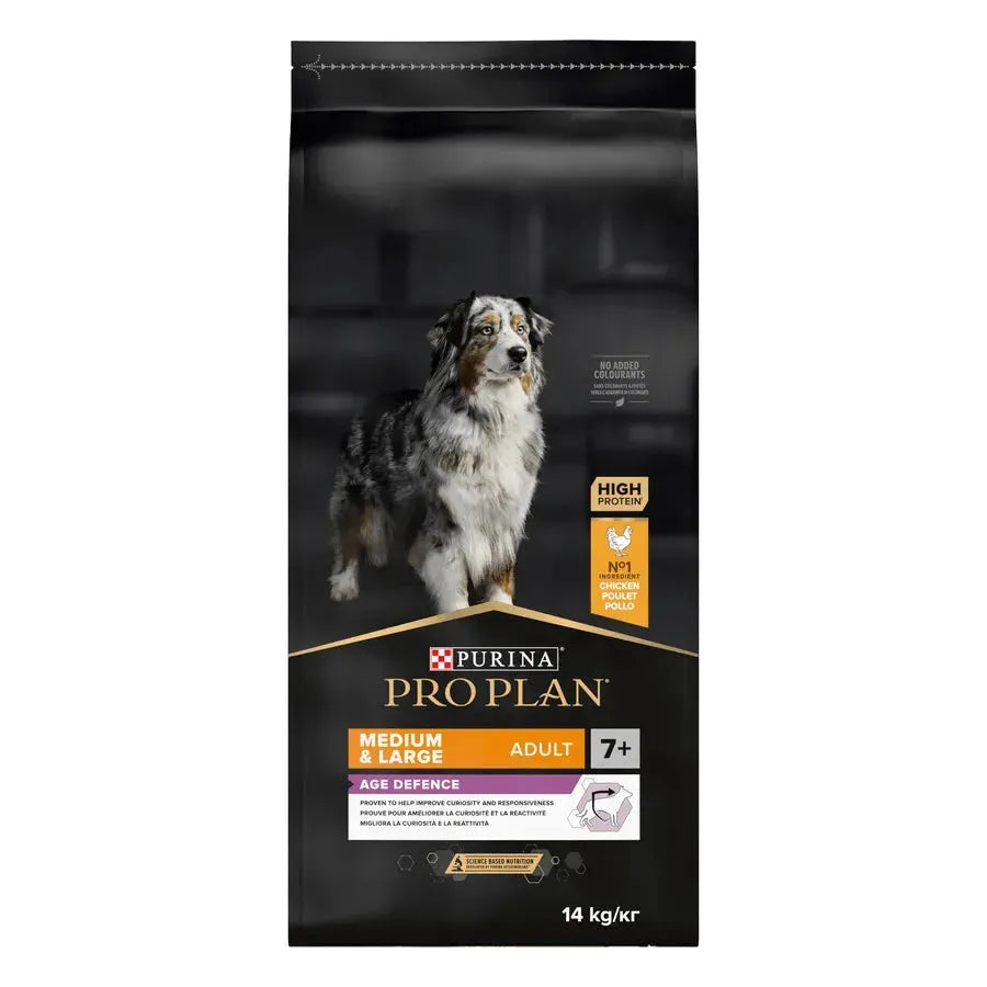 Purina Medium & Large Adult 7+ Age Defence - Hund - Purina ProPlan - Marigin AG Onlineshop für Tierbedarf Purina Medium & Large Adult 7+ Age Defence - Hund - Huhn / 1 x 14 kg Futter
