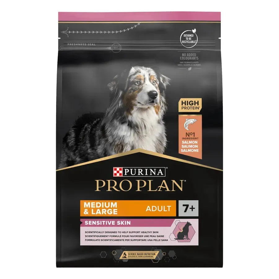 Purina Medium & Large Adult 7+ Sensitive Skin - Hund - Purina ProPlan - Marigin AG Onlineshop für Tierbedarf Purina Medium & Large Adult 7+ Sensitive Skin - Hund - Lachs / 1 x 3 kg Futter