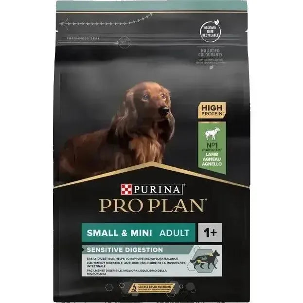 Purina Small & Mini Adult 1+ Sensitive Digestion - Hund - Purina ProPlan - Marigin AG Onlineshop für Tierbedarf Purina Small & Mini Adult 1+ Sensitive Digestion - Hund - Lamm / 1 x 3 kg Futter