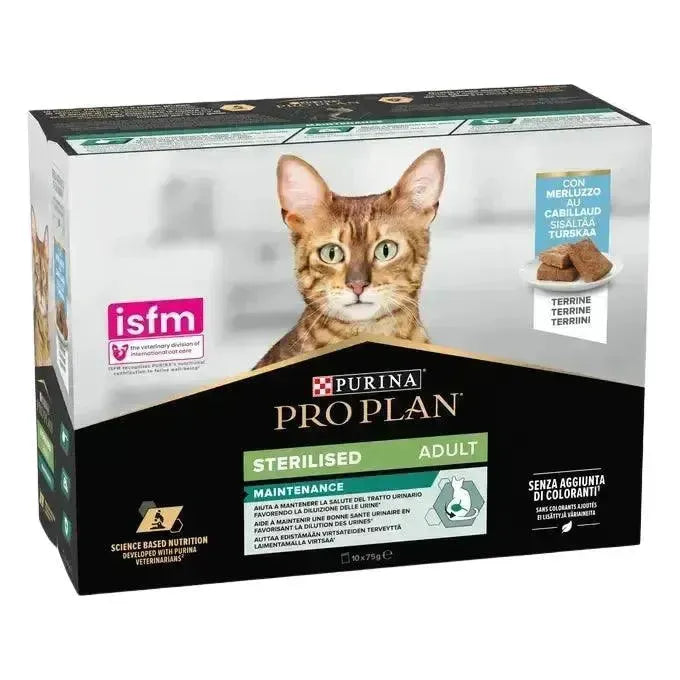 Purina Sterilised Maintenance Adult Katze - Beutel/Kabeljau - Purina ProPlan - Marigin AG Onlineshop für Tierbedarf Purina Sterilised Maintenance Adult Katze - Beutel/Kabeljau - Kabeljau / 1 x 10 x 75g Futter