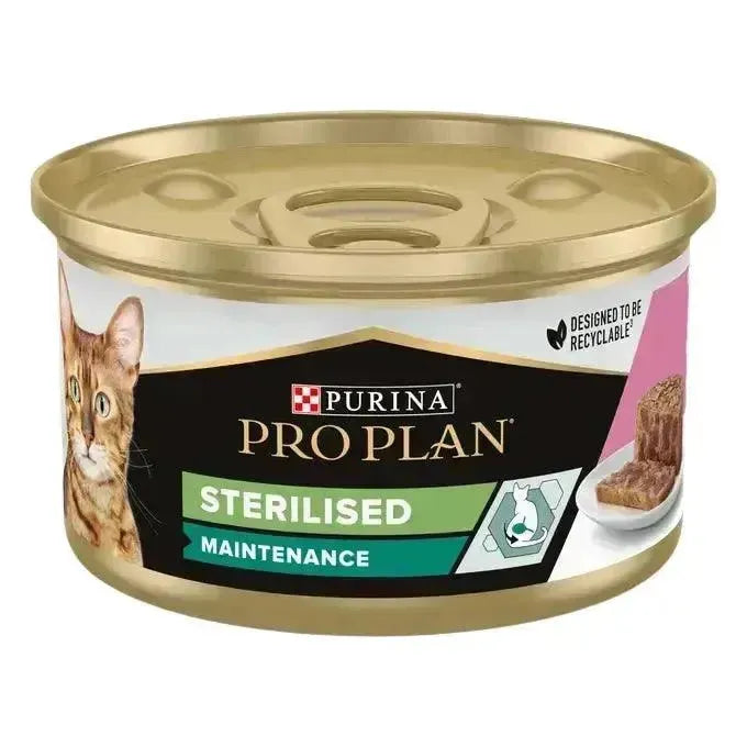 Purina Sterilised Maintenance Adult Katze Thunfisch & Lachs - Dose - Purina ProPlan - Marigin AG Onlineshop für Tierbedarf Purina Sterilised Maintenance Adult Katze Thunfisch & Lachs - Dose - Thunfisch & Lachs / 1 x 24 x 85g Futter