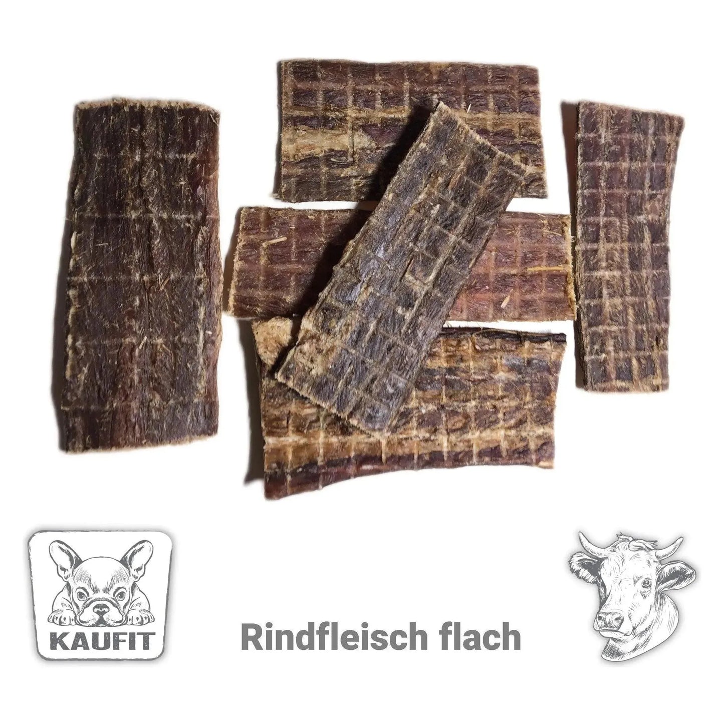 Rindfleisch flach getrocknet - Hund - Kaufit - Marigin AG Onlineshop für Tierbedarf Rindfleisch flach getrocknet - Hund - 200g Kauartikel