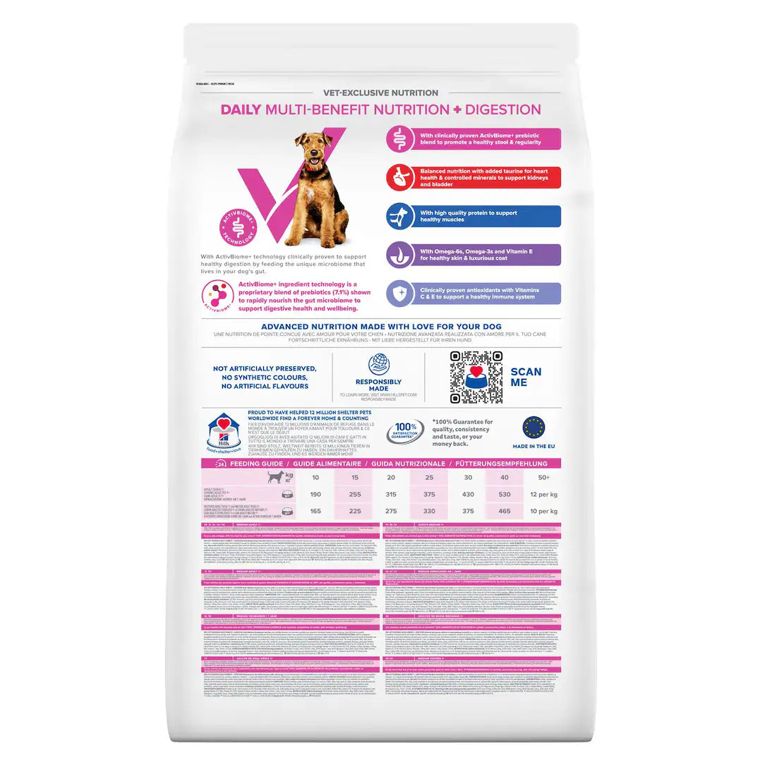 Hill's Multi-Benefit + Digestion Adult 1+ Medium - Hund