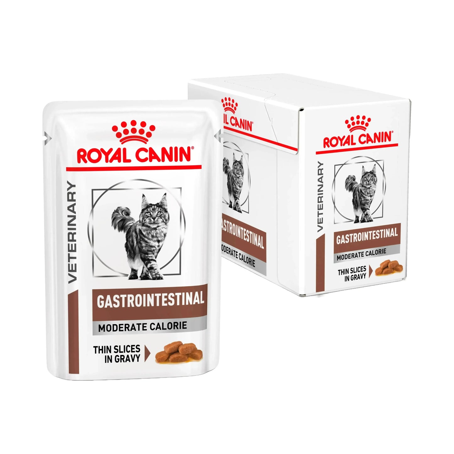 Royal Canin Gastrointestinal Moderate Calorie Katze - Beutel - Royal Canin Veterinary Diet - Marigin AG Onlineshop für Tierbedarf Royal Canin Gastrointestinal Moderate Calorie Katze - Beutel - Sosse/Gravy / 1 x 12 x 85g Futter
