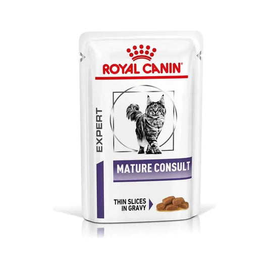 Royal Canin Mature Consult Katze - Beutel - Royal Canin Veterinary Care Nutrition - Marigin AG Onlineshop für Tierbedarf Royal Canin Mature Consult Katze - Beutel - Sosse/Slices / 1 x 12 x 85 g Futter