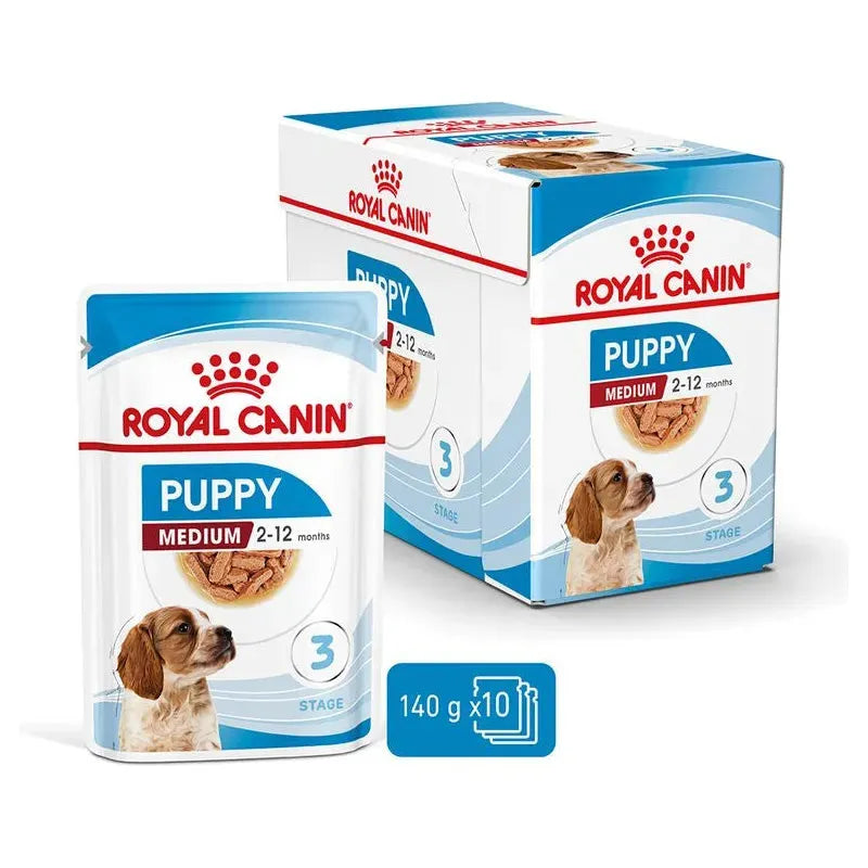 Royal Canin Medium Puppy Welpen - Beutel - Royal Canin Veterinary Care Nutrition - Marigin AG Onlineshop für Tierbedarf Royal Canin Medium Puppy Welpen - Beutel - Sosse/Gravy / 1 x 10 x 140g Futter