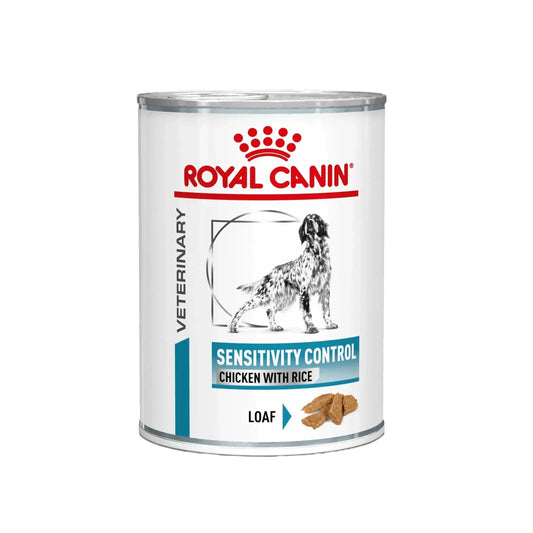 Royal Canin Veterinary Diet - Huhn & Reis / 1 x 12 x 410g - Royal Canin Sensitivity Control Hund - Dosen (mousse/loaf) - Marigin AG Onlineshop für Tierbedarf