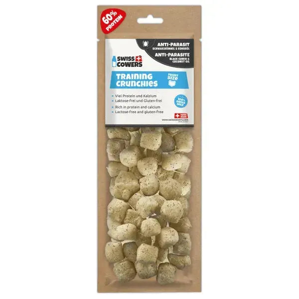 Training Crunchies - Hund - Swisscowers - Marigin AG Onlineshop für Tierbedarf Training Crunchies - Hund - Anti-Parasit Schwarzkümmel-Kokosöl / 1 x 30g Kauartikel