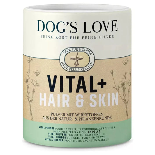 Vital+ Hair & Skin Hund - Pulver - Dog's Love - Marigin AG Onlineshop für Tierbedarf Vital+ Hair & Skin Hund - Pulver - 500 g Ergänzungsfuttermittel