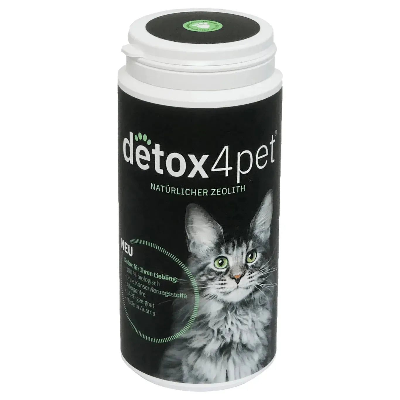 Zeolith detox4pet - Zeloith-Bentonit - Marigin AG Onlineshop für Tierbedarf Zeolith detox4pet - 250g für Katzen Ergänzungsfuttermittel