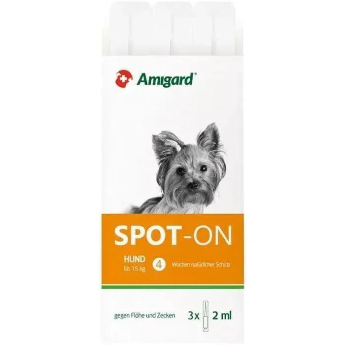 Amigard Spot-On für Hunde - Amigard - Marigin AG Onlineshop für Tierbedarf Amigard Spot-On für Hunde - Hund bis 15kg / 3 Stück Insektenabwehr