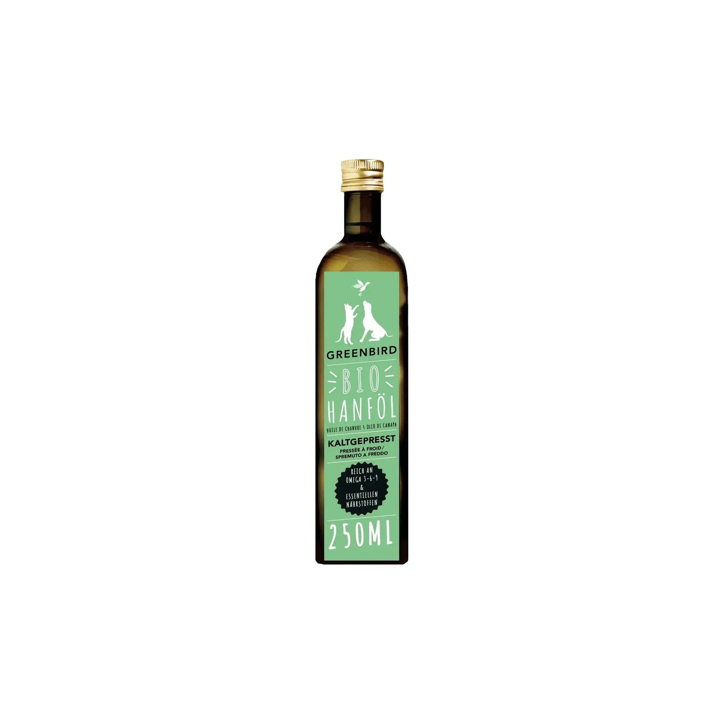 BIO-Hanföl - greenbird - Marigin AG Onlineshop für Tierbedarf BIO-Hanföl - 250ml Ergänzungsfuttermittel
