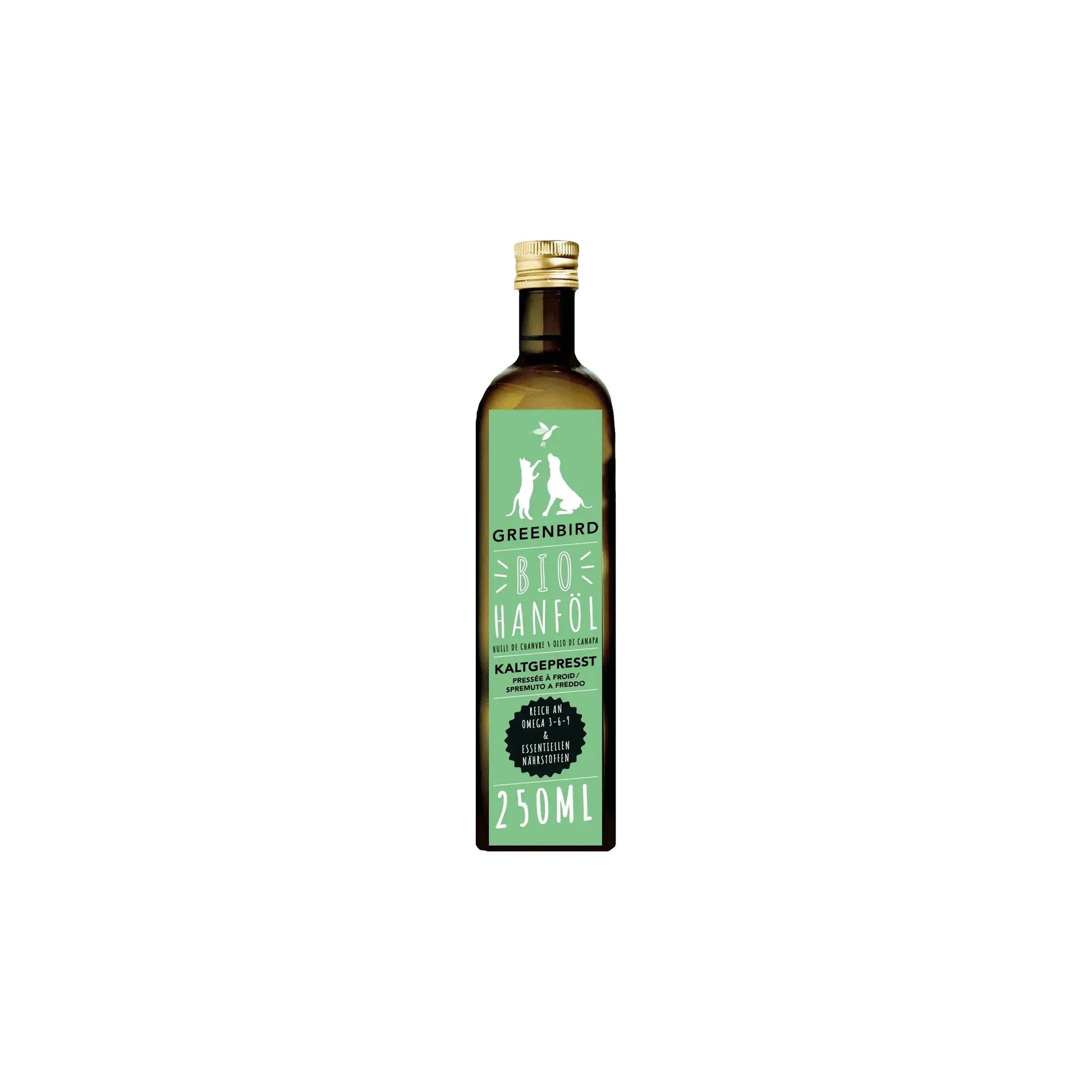 BIO-Hanföl - greenbird - Marigin AG Onlineshop für Tierbedarf BIO-Hanföl - 250ml Ergänzungsfuttermittel