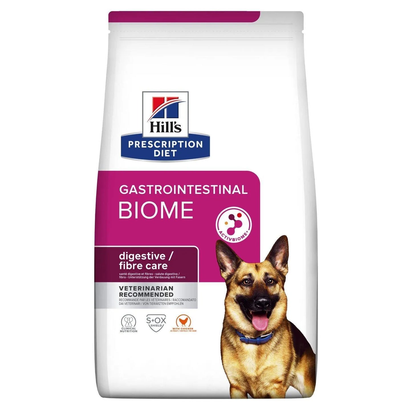 Canine Gastrointestinal Biome - Hill's Prescription Diet - Alter:Adult, Alter:Senior, Erkrankung:Magen-Darm, Futterart:Trocken, Geschmack:Huhn, Tierart:Hund - Marigin AG Onlineshop für Tierbedarf