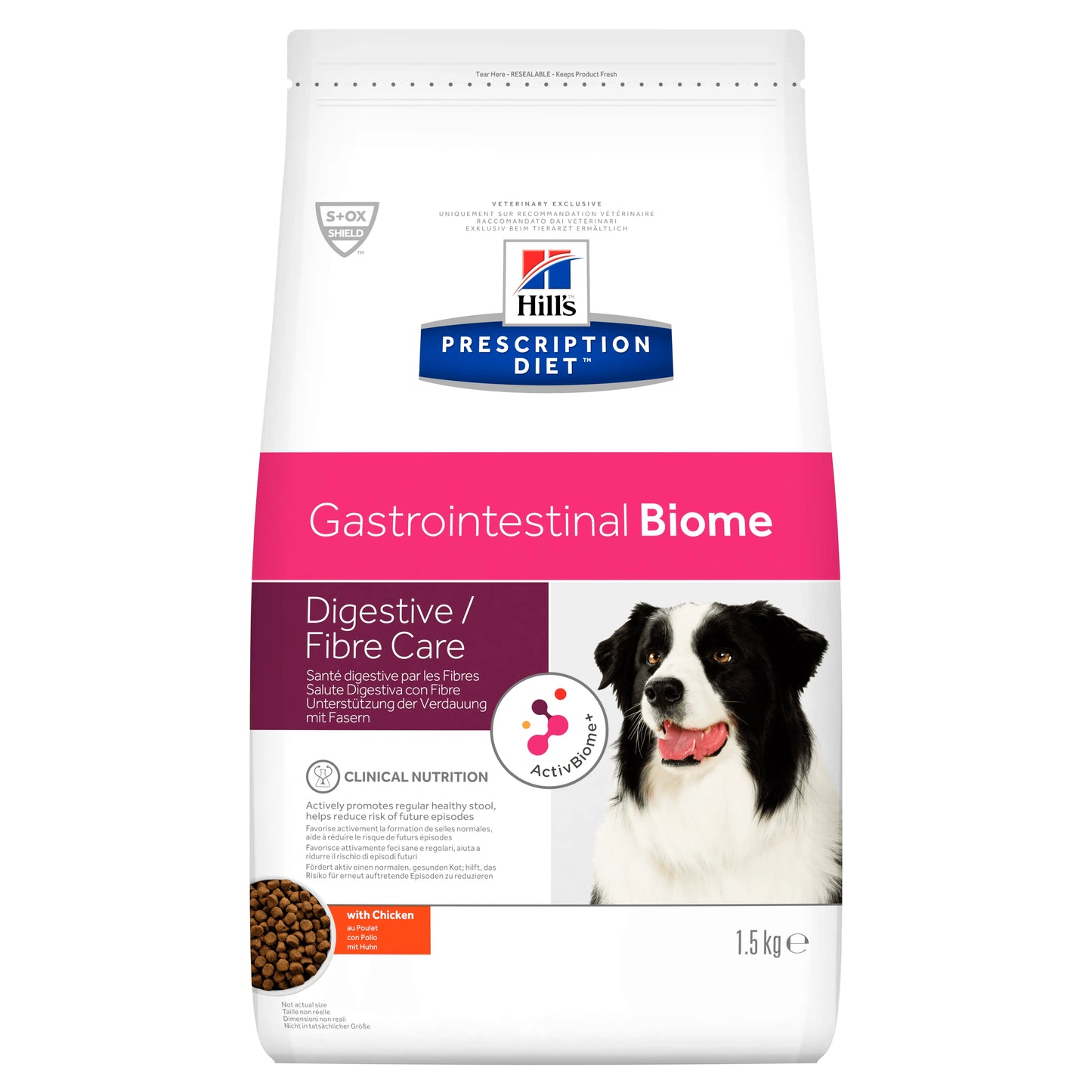 Canine Gastrointestinal Biome - Hill's Prescription Diet - Alter:Adult, Alter:Senior, Erkrankung:Magen-Darm, Futterart:Trocken, Geschmack:Huhn, Tierart:Hund - Marigin AG Onlineshop für Tierbedarf