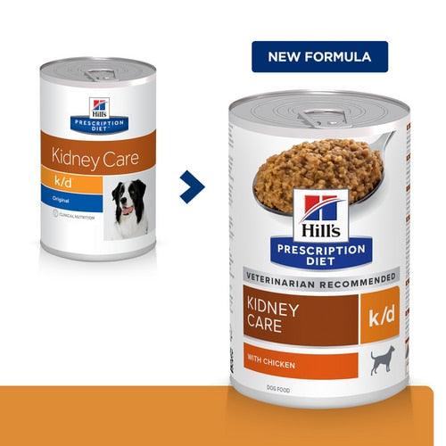 Canine k/d Dosen - Hill's Prescription Diet - Alter:Adult, Alter:Senior, Erkrankung:Herz, Erkrankung:Niere, Futterart:Trocken, Geschmack:Huhn, Tierart:Hund - Marigin AG Onlineshop für Tierbedarf