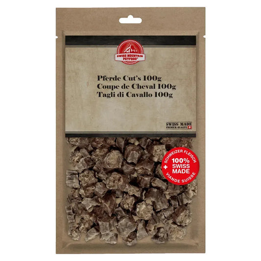 Cavallinos Pferde Cut's - Hund - Swiss Mountain Petfood - Marigin AG Onlineshop für Tierbedarf Cavallinos Pferde Cut's - Hund - 1 x 100g Kauartikel