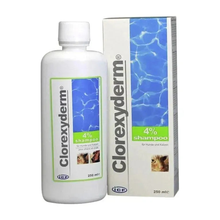 Clorexyderm Shampoo 4% - ICF - Marigin AG Onlineshop für Tierbedarf Clorexyderm Shampoo 4% - 250ml Pflegeprodukte