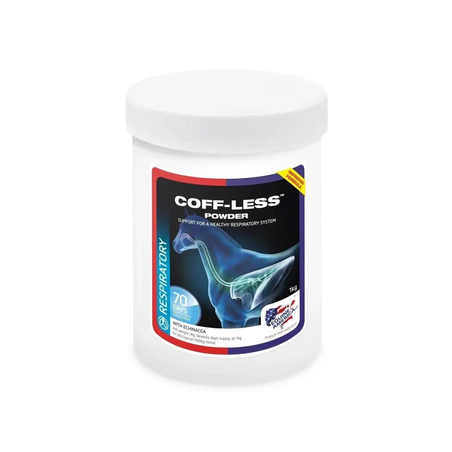 Coff Less - Pferd - Equine America - Marigin AG Onlineshop für Tierbedarf Coff Less - Pferd - 1kg Ergänzungsfuttermittel