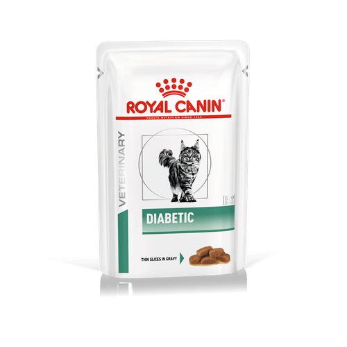 Diabetic Cat Beutel - Royal Canin Veterinary Diet - Alter:Adult, Alter:Senior, Erkrankung:Diabetes, Futterart:Nass, Geschmack:Huhn, Tierart:Katze - Marigin AG Onlineshop für Tierbedarf
