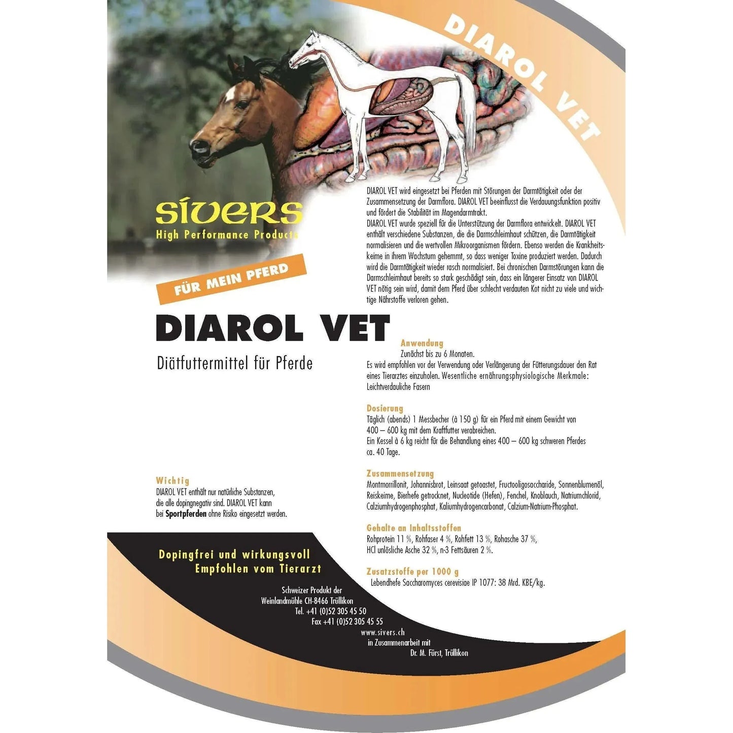 Diarol Vet - Sivers - Marigin AG Onlineshop für Tierbedarf Diarol Vet - 6kg Ergänzungsfuttermittel