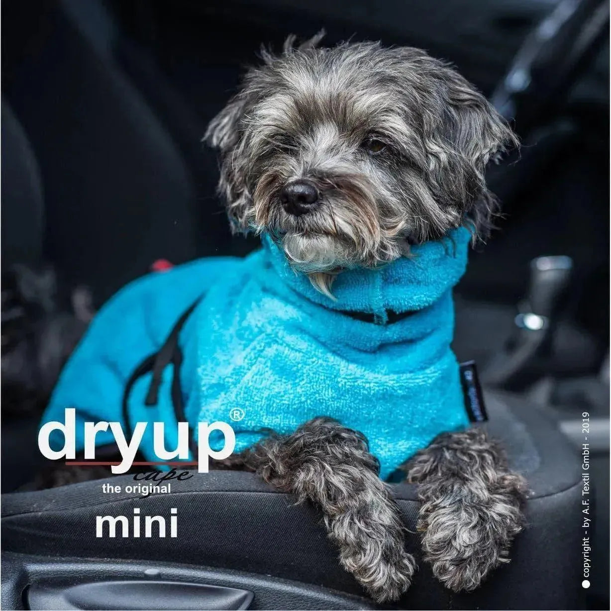 Dryup Cape MINI - Hundebademantel - Action Factory - Marigin AG Onlineshop für Tierbedarf Dryup Cape MINI - Hundebademantel - 30cm / Cyan Mantel